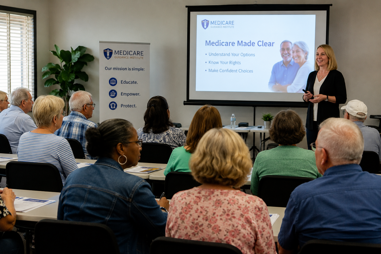 Attendees engaged in a Medicare 101 seminar